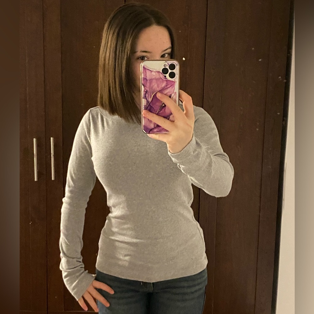 Vintage GAP Heather Grey Boat Neck Top